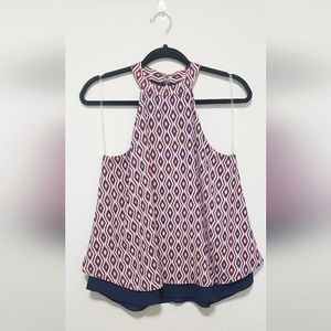 Geometric Pattern Women's Size Medium Lined Halter Top